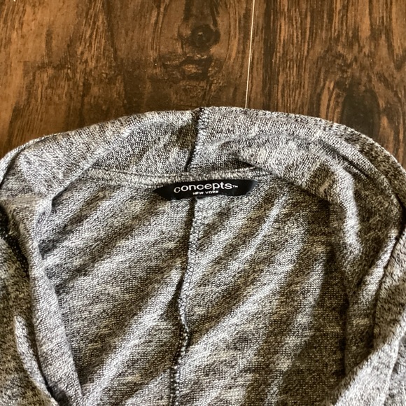 Concepts Cowl Neck Cross Front Gray Cardigan - Picture 2 of 6